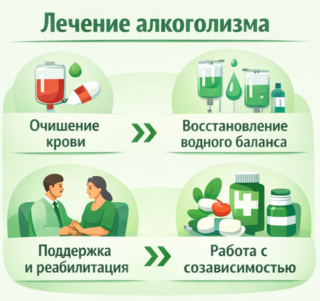 лечение алкоголизма в Большом Камень этапы